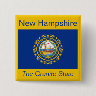 New Hampshire Flagga Button Knapp
