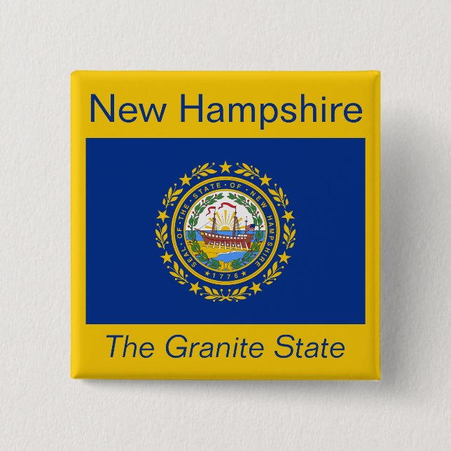 New Hampshire Flagga Button Knapp (Framsida)