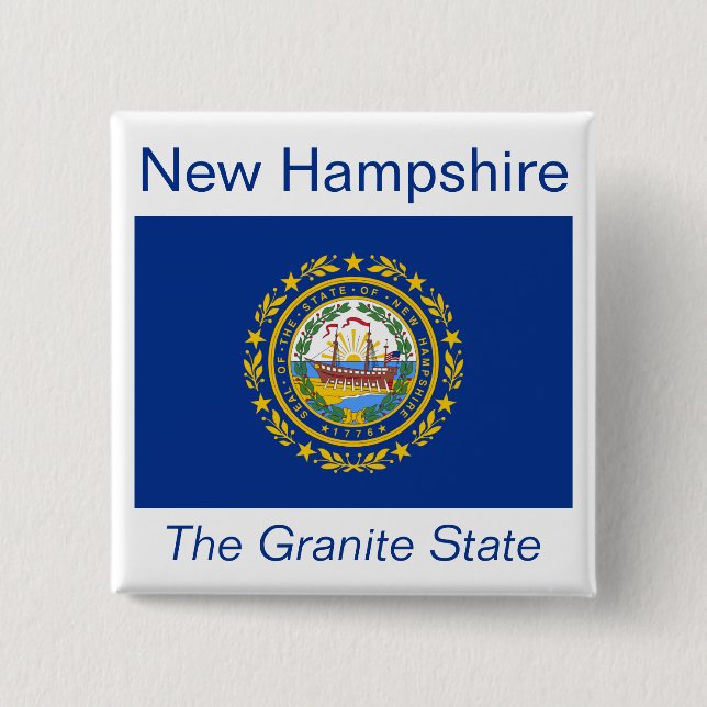New Hampshire Flagga Button Knapp (Framsida)