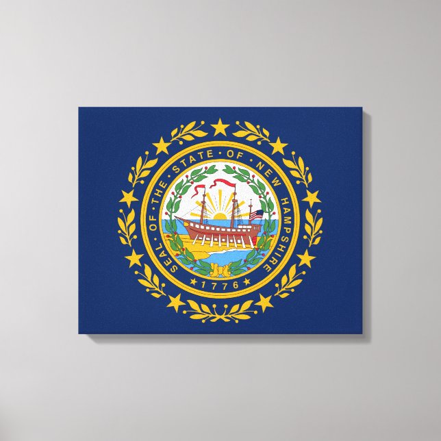 New Hampshire flagga Canvastryck (Framsida)