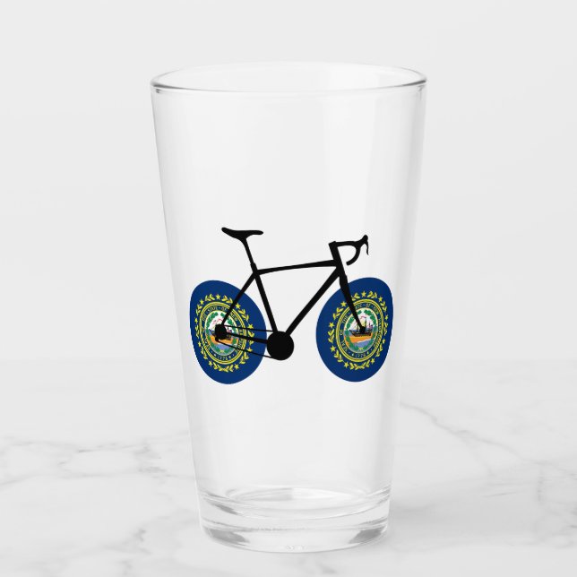 New Hampshire Flagga Cycling Glaskopp (Framsida)