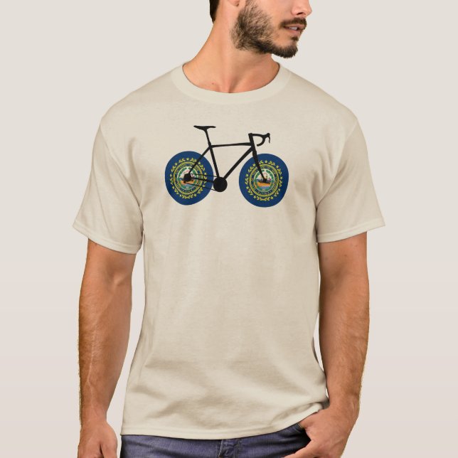 New Hampshire Flagga Cycling T Shirt (Framsida)