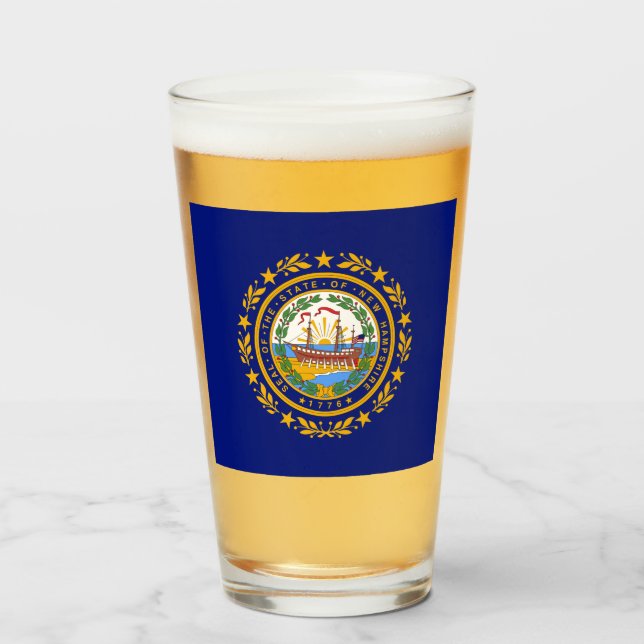 New Hampshire flagga Glaskopp (Framsida fylld)