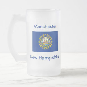 New Hampshire Flagga Karta City Mugg