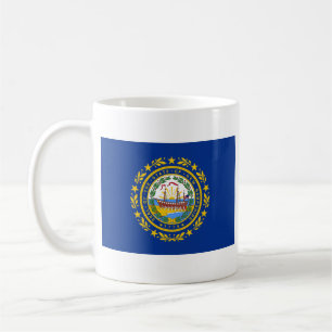 New Hampshire Flagga + Karta Mugg