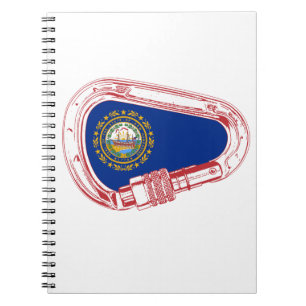 New Hampshire Flagga Klätterskarabinkylare Anteckningsbok Med Spiral