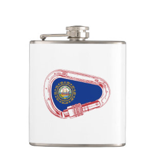 New Hampshire Flagga klättrande Carabiner Fickplunta