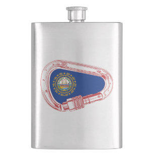 New Hampshire Flagga klättrande Carabiner Fickplunta