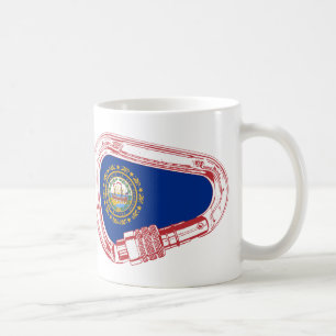 New Hampshire Flagga klättrande Carabiner Kaffemugg