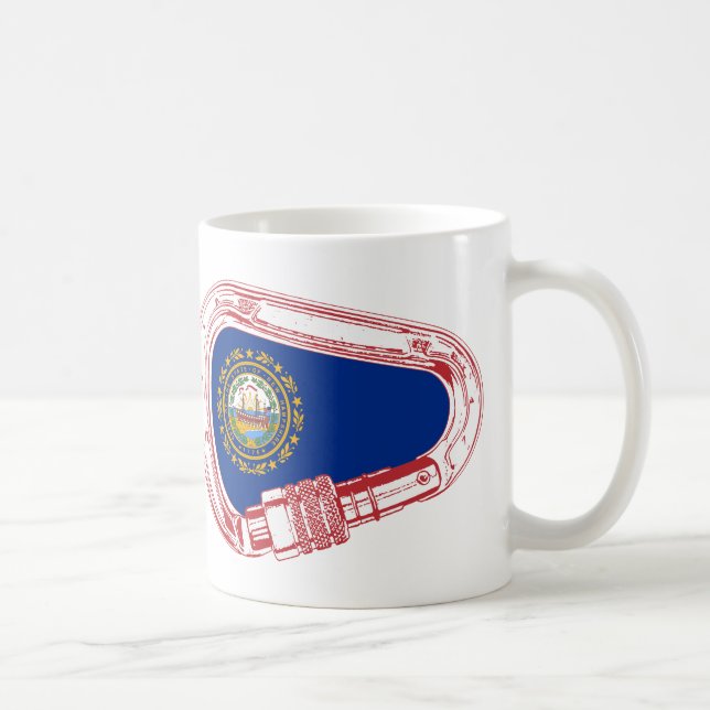 New Hampshire Flagga klättrande Carabiner Kaffemugg (Höger)