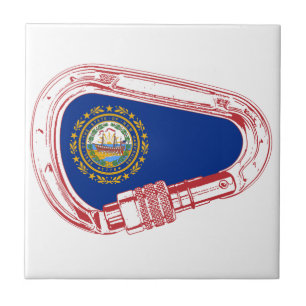 New Hampshire Flagga klättrande Carabiner Kakelplatta
