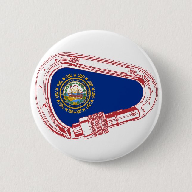 New Hampshire Flagga klättrande Carabiner Knapp (Framsida)