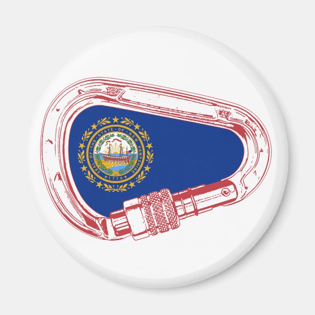 New Hampshire Flagga klättrande Carabiner Magnet (Framsidan)