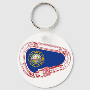 New Hampshire Flagga klättrande Carabiner Nyckelring