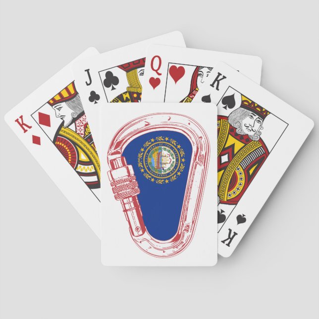 New Hampshire Flagga klättrande Carabiner Spel Kort (Baksidan)