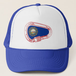 New Hampshire Flagga klättrande Carabiner Truckerkeps