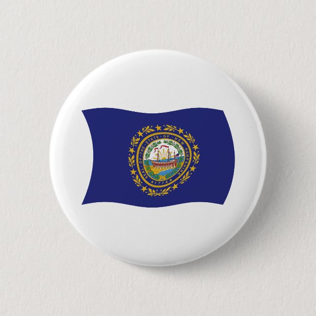 New Hampshire Flagga Knapp (Framsida)