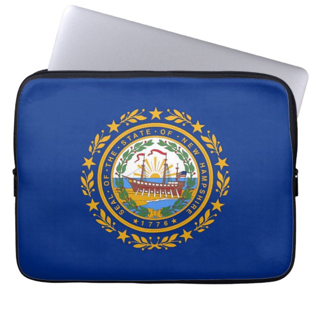 New Hampshire Flagga Laptop Fodral (Framsidan)
