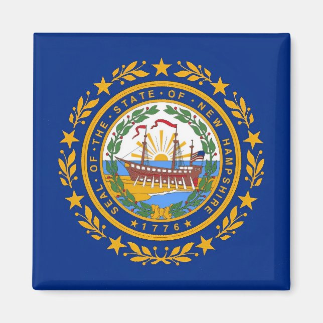 New Hampshire Flagga Magnet (Framsidan)