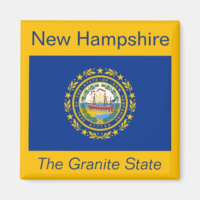 New Hampshire Flagga Magnet (Framsidan)