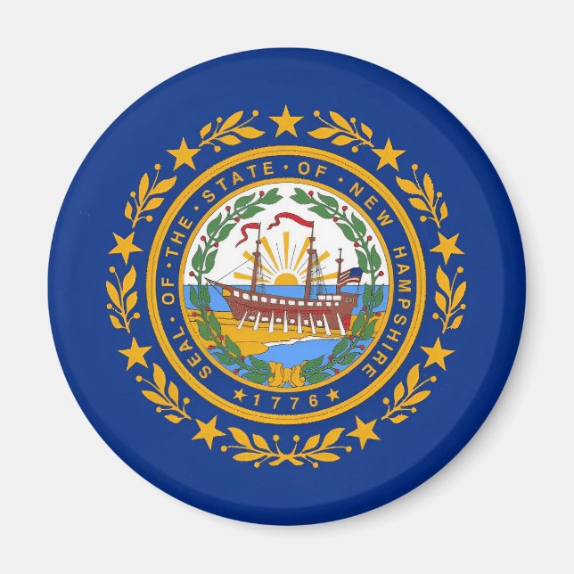 New Hampshire Flagga Magnet (Framsidan)
