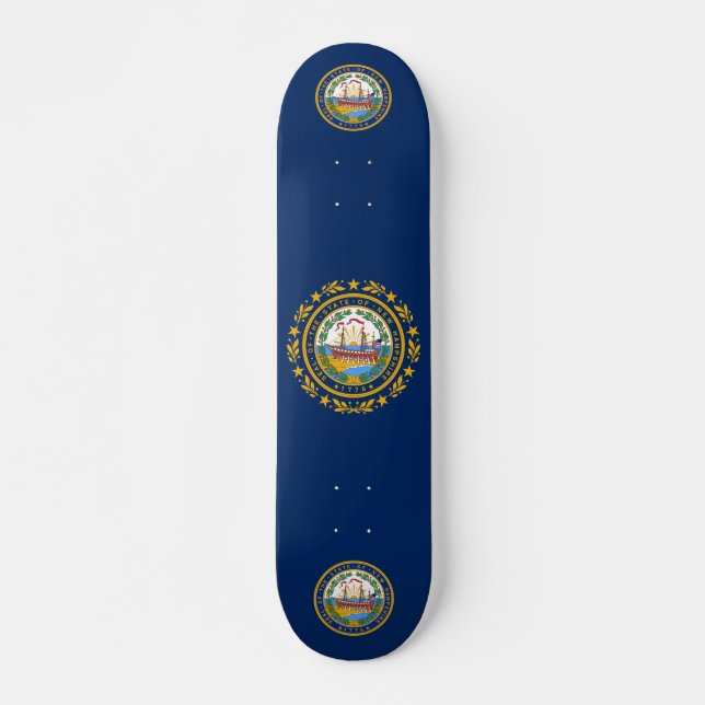 New Hampshire flagga Mini Skateboard Bräda 18,5 Cm (Framsida)