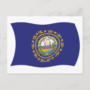 New Hampshire Flagga Postkort Vykort