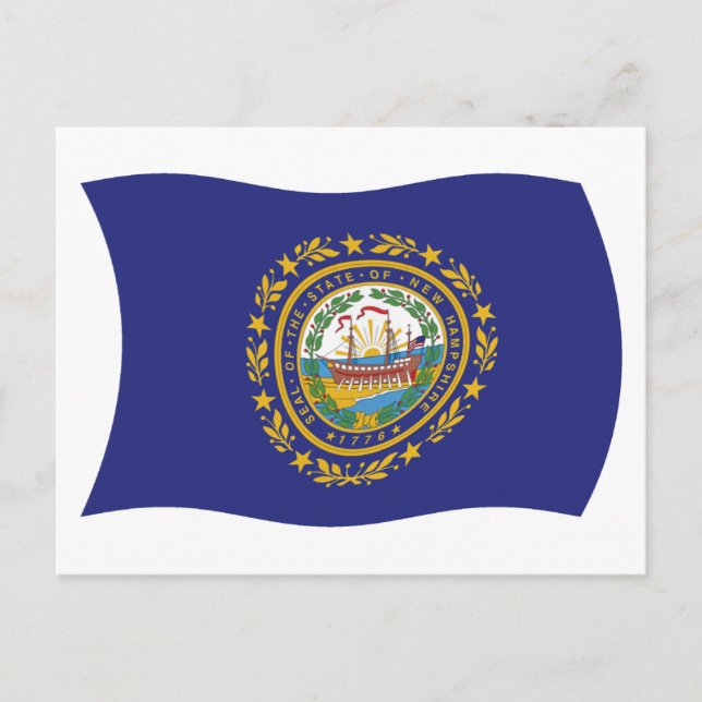New Hampshire Flagga Postkort Vykort (Framsida)