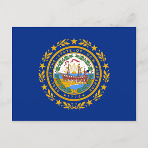 New Hampshire Flagga Vykort