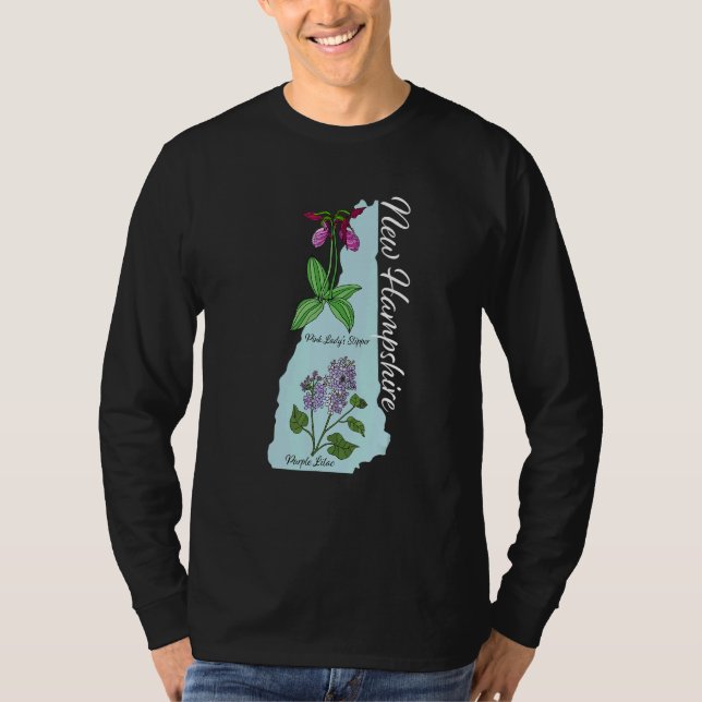 New Hampshire Flower Lila Lilac & Rosa Dam Sl T Shirt (Framsida)