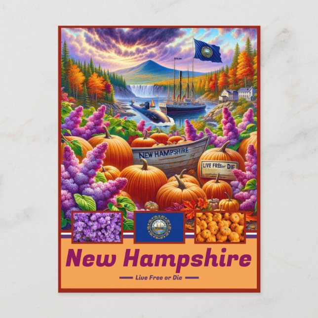 New Hampshire Förtrollning Sagolika Underverk Vykort (Framsida)