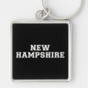 New Hampshire Fyrkantig Silverfärgad Nyckelring