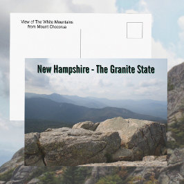 New Hampshire Granite State Vita bergen Vykort