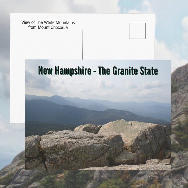 New Hampshire Granite State Vita bergen Vykort (Skapare uppladdad)