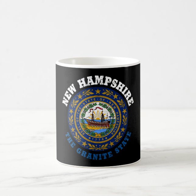 NEW HAMPSHIRE GRANITE STATLIG FLAGGA KAFFEMUGG (Center)