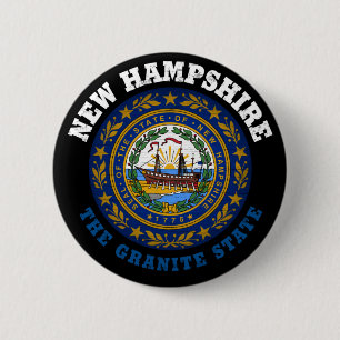NEW HAMPSHIRE GRANITE STATLIG FLAGGA KNAPP