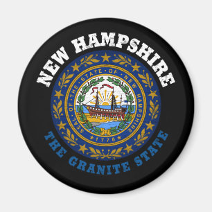 NEW HAMPSHIRE GRANITE STATLIG FLAGGA MAGNET