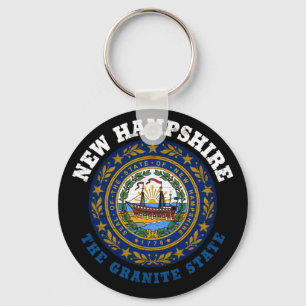 NEW HAMPSHIRE GRANITE STATLIG FLAGGA NYCKELRING