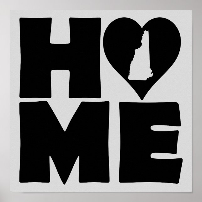 New Hampshire Hem Hjärta Stat Poster Skylt (Framsidan)