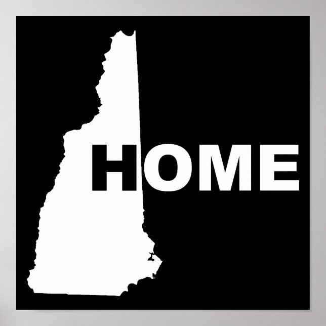 New Hampshire Hemma Borta Från Stat Poster Skylt (Framsidan)