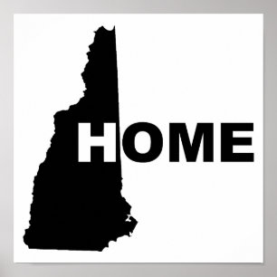New Hampshire Hemma Borta Från Stat Poster Skylt