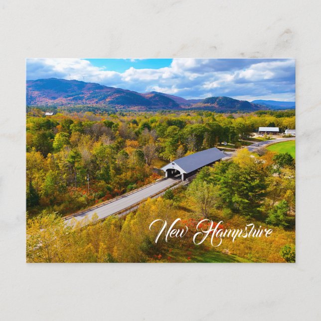 New Hampshire höstbro Vykort (Framsida)