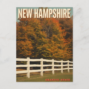New Hampshire höstsceneri Vykort