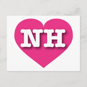 New Hampshire Hot Pink Heart - Jag älskar NH Vykort