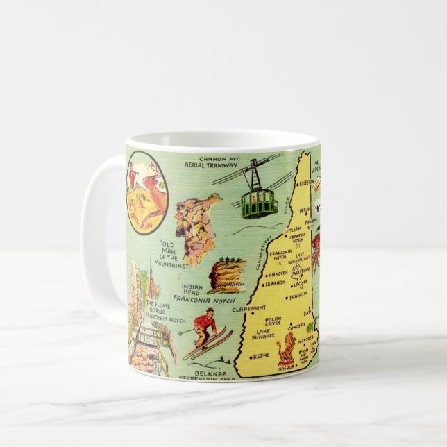 New Hampshire Illustrerad Kartkopp Kaffemugg (Framsida vänster)