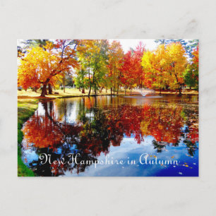 New Hampshire in Autumn on the Pond-vykort Vykort