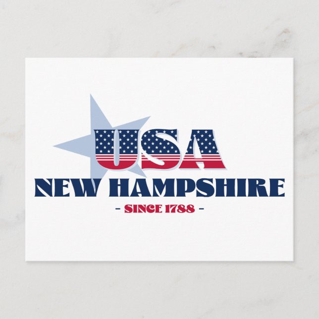 New Hampshire in Red, White och Blue Postcard Vykort (Framsida)