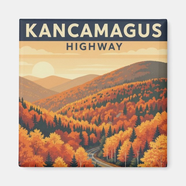 New Hampshire Kancamagus Highway Travel Magnet (Framsidan)