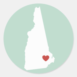 New Hampshire Kärlek - Anpassade Sticker Runt Klistermärke