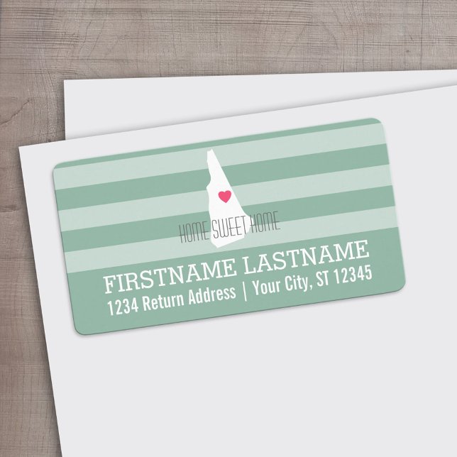 New Hampshire Karta Home State Kärlek - Anpassning Adressetikett (Custom Address Label)